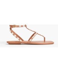 Stuart Weitzman - Pearlita Faux Pearl-embellished Leather Sandals - Lyst