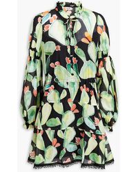 Charo Ruiz - Printed Cotton-blend Voile Mini Dress - Lyst