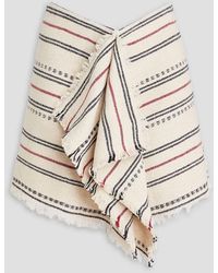 Isabel Marant - Jiloa Draped Cotton-Blend Canvas Mini Skirt - Lyst
