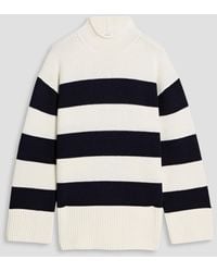 Vince - Striped Wool And Cotton-Blend Turtleneck Sweater - Lyst