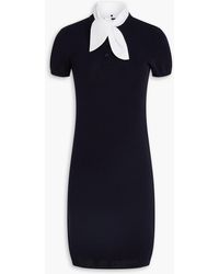 Claudie Pierlot - Poplin-Trimmed Knitted Mini Dress - Lyst