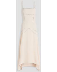 Stella McCartney - Asymmetric Crystal-Embellished Crepe Maxi Dress - Lyst