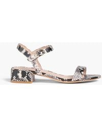 Stuart Weitzman - Dancer 35 Snake-effect Leather Sandals - Lyst