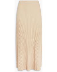 Mother Of Pearl - Ribbed Cotton-blend Jersey Midi Skirt - Lyst