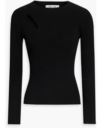 Diane von Furstenberg - Lisbon Cutout Ribbed-knit Sweater - Lyst