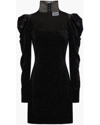Redemption Point D'esprit-paneled Glittered Stretch-velvet Mini Dress - Black