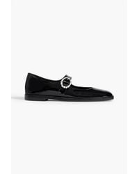 Stuart Weitzman - Loralei Patent-Leather Mary Jane Flats - Lyst
