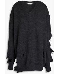 Balenciaga - Oversized-pullover aus wolle in distressed-optik - Lyst