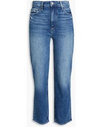 PAIGE - Sarah Cropped High-rise Straight-leg Jeans - Lyst