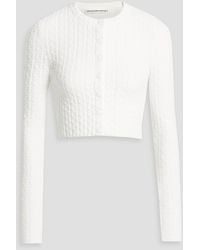 T By Alexander Wang - Cropped Jacquard-knit Cardigan - Lyst