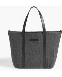 Brunello Cucinelli - Leather-trimmed Knitted Tote - Lyst