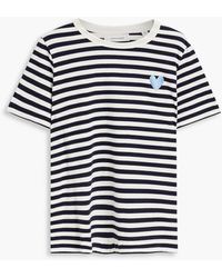 Chinti & Parker - Embroidered Striped Cotton-jersey T-shirt - Lyst