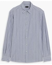 Zegna - Striped cotton-seersucker shirt - Lyst