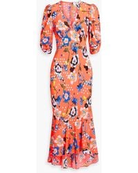 Diane von Furstenberg - Tati Floral-print Crepe Midi Dress - Lyst