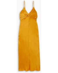 TOVE - Sofia Bow-detailed Silk-satin Midi Dress - Lyst