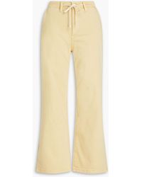 PAIGE - Carly Cropped High-rise Wide-leg Jeans - Lyst