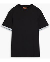 Missoni - Crochet-trimmed Cotton-jersey T-shirt - Lyst