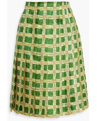 Marni - Pleated Printed Silk-Twill Skirt - Lyst