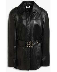 Bally - Belted Leather Jacket - Lyst