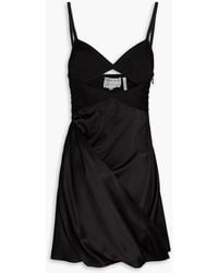 Hervé Léger - Bandage-paneled Cutout Silk-satin Mini Dress - Lyst