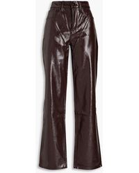 GOOD AMERICAN - Crinkled Coated Faux Leather Straight-leg Pants - Lyst