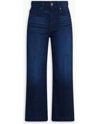 PAIGE - Anessa Cropped High-Rise Wide-Leg Jeans - Lyst