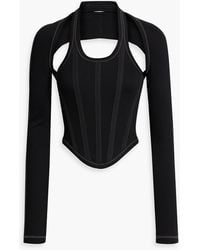 Dion Lee - Cutout Ribbed Cotton-blend Top - Lyst