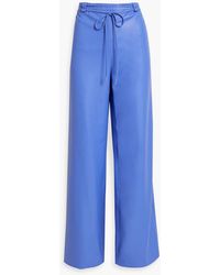 LAPOINTE - Belted Faux-leather Straight-leg Pants - Lyst