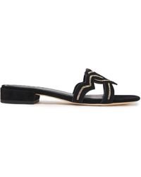 Sandro Heart Goatskin Suede Sandals - Black