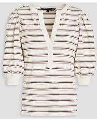 Veronica Beard - Striped Ribbed Stretch-pima Cotton Jersey Top - Lyst