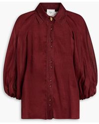 Aje. - Palms Linen And Silk-blend Shirt - Lyst