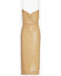 retroféte - Sariah slip dress in midilänge aus jersey aus einer baumwollmischung mit twist-detail an der vorderseite - Lyst