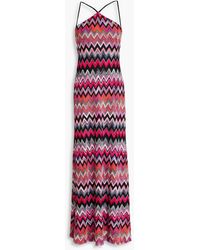 Missoni - Cutout Metallic Crochet-knit Maxi Dress - Lyst