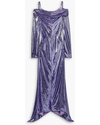 The Attico - Fanny Cold-shoulder Sequined Crepe De Chine Gown - Lyst