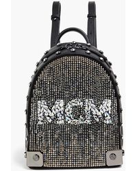 MCM - Stark Bebe Boo Crystal-embellished Leather Backpack - Lyst