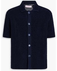 Orlebar Brown - Thomas Crocheted Cotton Polo Shirt - Lyst