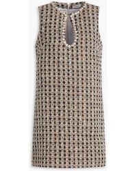 Sandro - Crystal-Embellished Metallic Tweed Mini Dress - Lyst
