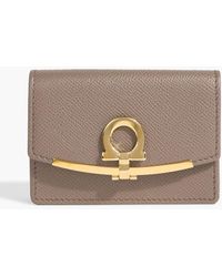 Ferragamo - Gancini Pebbled-Leather Wallet - Lyst