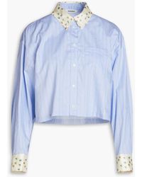 Sandro - Blumy Cropped Striped Cotton-poplin Shirt - Lyst