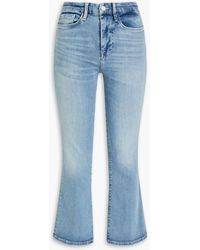 FRAME - Le Crop Mini Boot Faded Mid-rise Bootcut Jeans - Lyst