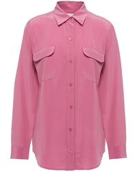 Equipment Washed-silk Shirt - Pink