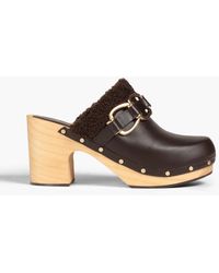 Maje - Chain-embellished Leather Mules - Lyst