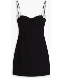 Area - Crystal-embellished Wool-blend Crepe Mini Dress - Lyst