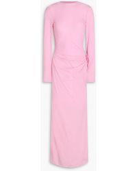 Magda Butrym - Floral-appliquéd Draped Jersey Maxi Dress - Lyst