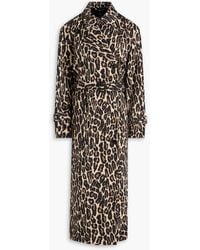 Theory - Leopard-print Wool-blend Twill Trench Coat - Lyst