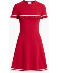 RED Valentino - Ruffled Knitted Mini Dress - Lyst