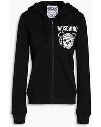 Moschino - Printed French Cotton-terry Hoodie - Lyst
