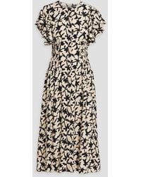 Ulla Johnson - Anais Ruffled Printed Crepe Midi Dress - Lyst