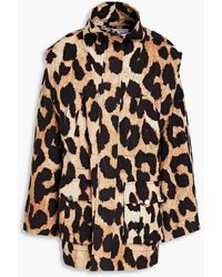 Ganni - Leopard-print Canvas Jacket - Lyst