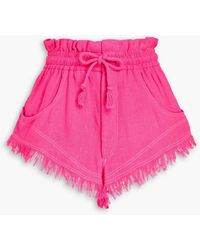 Isabel Marant - Shorts "talapiz" aus seidengaze mit fransen - Lyst